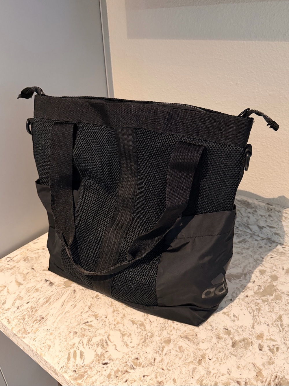 Adidas Black Mesh Nylon Duffel Tote